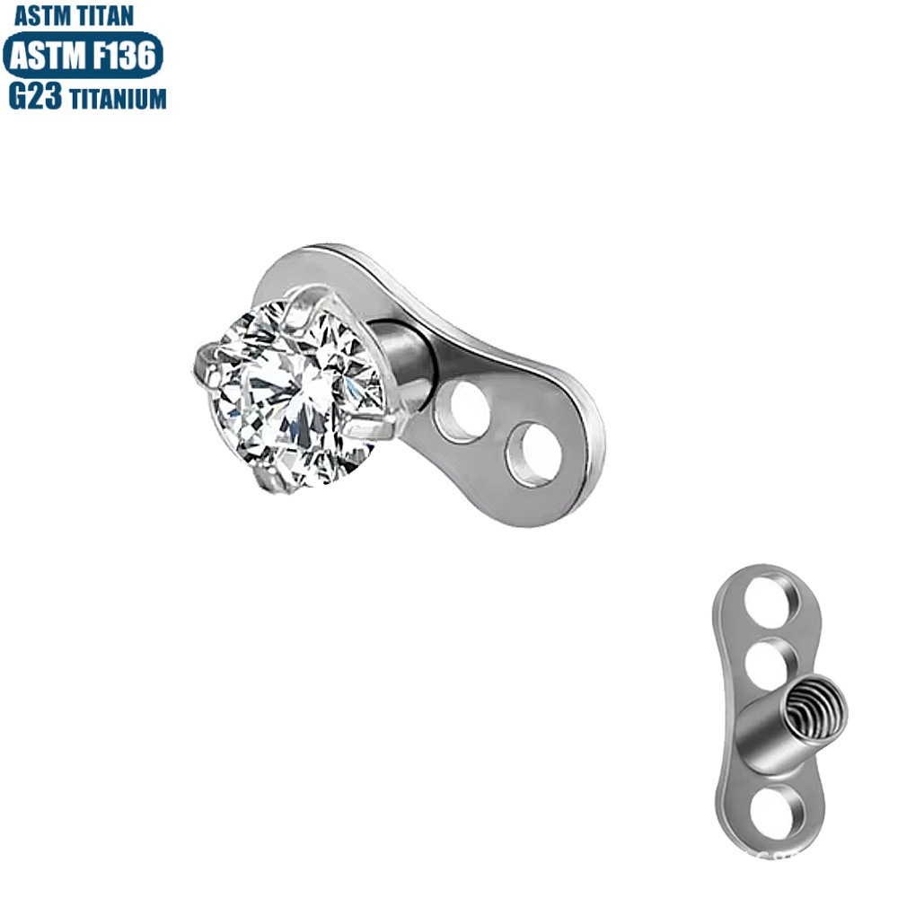 Pointed labret stud close-up product detail