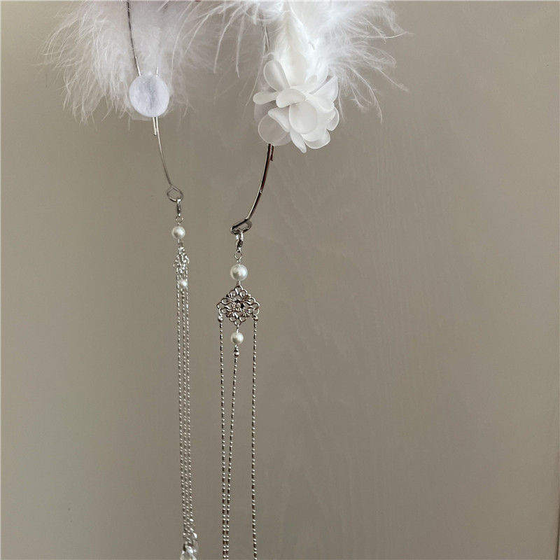 Feather Tassel Headband Pearl Hair Accessories Headdress display picture 7