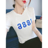 summer white Hooded Sweater Thin section 2022 new pattern temperament printing fashion leisure time Versatile Short sleeved T-shirt