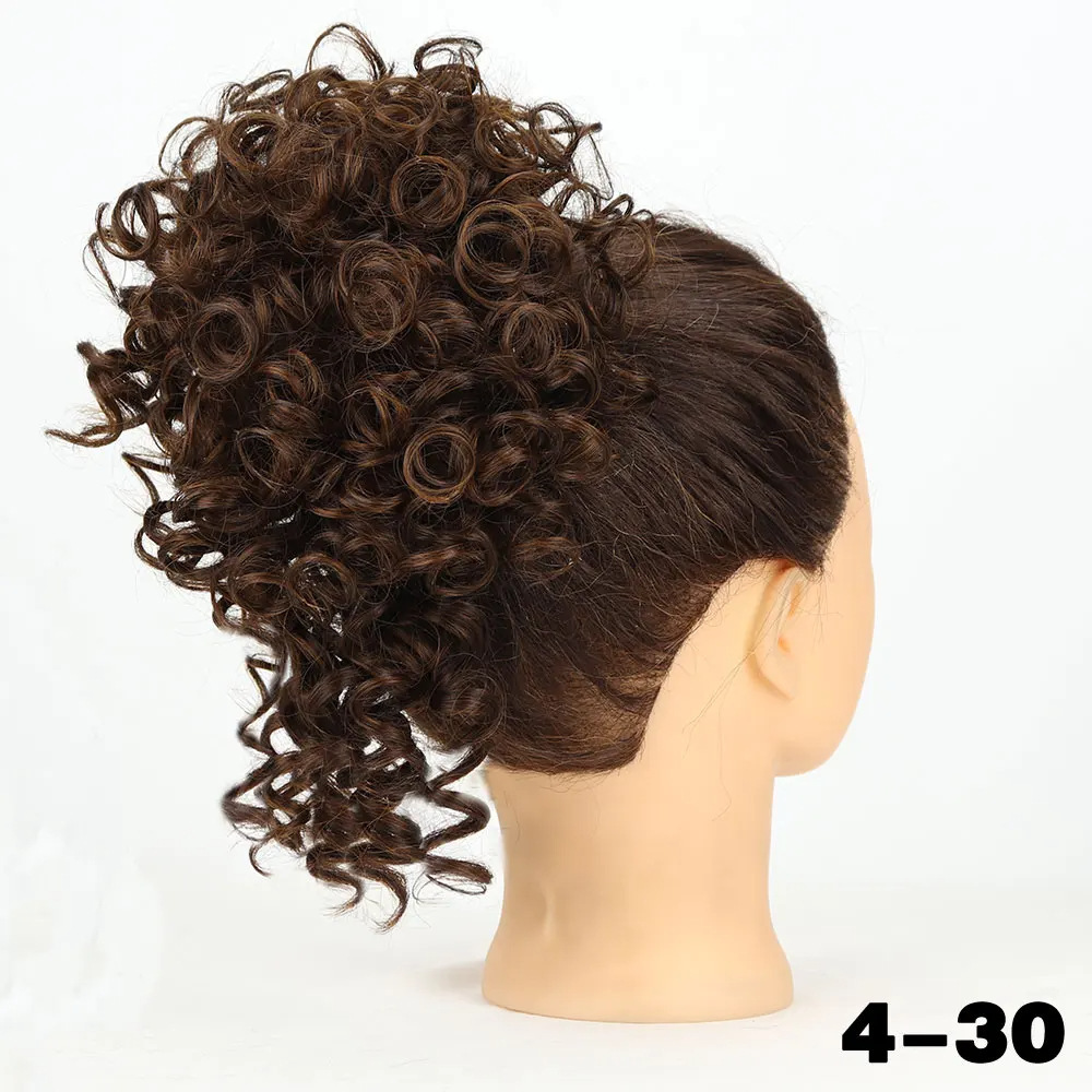 Damas rizadas peinadas europeas y estadounidenses desorden pequeño rollo fibra sintética peluca cuerda de dibujo adornamiento para el cabello
