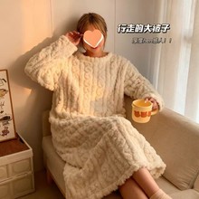 行走的被子女款秋冬浴袍加厚女士睡衣长袖珊瑚绒吸水浴巾裹全身