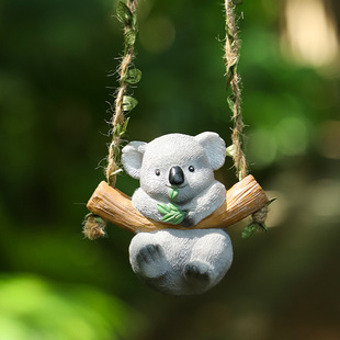 Cartoon Animal Gardening Swing Fun Pendant Balcony Courtyard Outdoor Garden Sloth Squirrel Resin Landscape Hanging