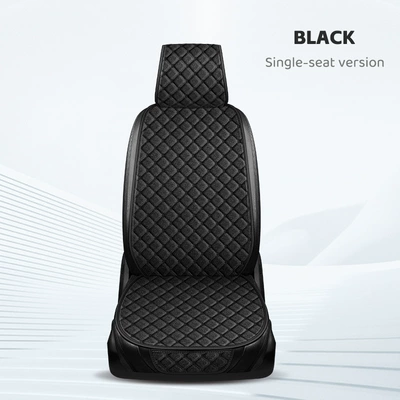 Five-Seat Linen Seat Cushion, Drop – Universal seat cover - classic-black-single-seat-linen