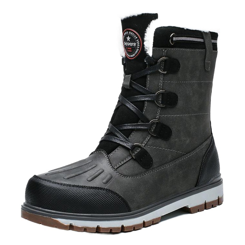 Invierno más tamaño forrado de lana de alta calidad zapatos de algodón grande de moda de alta-top caliente zapatos de los hombres botas de nieve botas de ocio al aire libre de los hombres