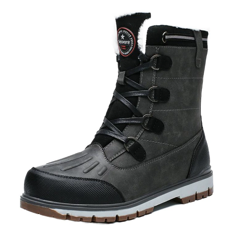 Зимние Большие размеры на флисовой подкладке, высококачественные большие хлопковые туфли, модная теплая мужская обувь с высоким берцем, зимние сапоги, уличные повседневные ботинки для мужчин