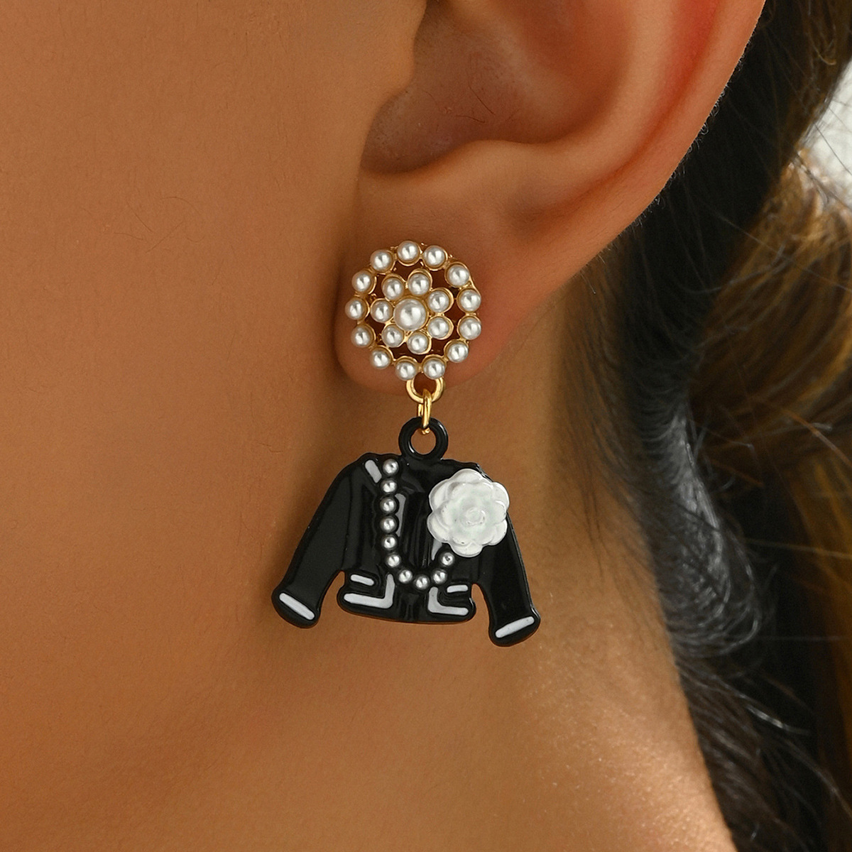 1 Pair Quantity Party, Tea Party Occasion 1 Pair Elegant Flower Clothes Zinc Alloy Drop Earrings