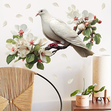 跨境新款创意树枝小鸟儿童房墙贴装饰客厅卧室背景自粘墙贴