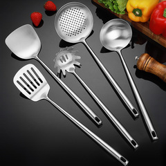 New Product 304 Stainless Steel Kitchen Spatula, Household Soup Spoon, Ladle, Cookware Set Non-stick Pan Use Frying Spatula, Noodle Scoop, Stir-fry Spoon