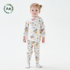 赤ちゃんの睡眠服四季の女の子の男の子の純綿の長袖の家庭服のスーツの秋の服の秋のズボンの分体の子供の下着