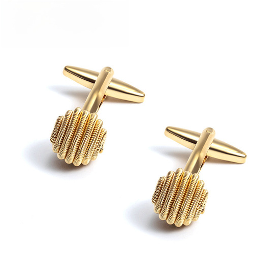 New electroplated gold and silver colored twisted copper metal cufflinks for wholesale, export men's French-style shirt cufflinks