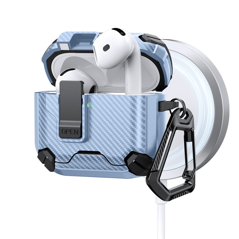 纤维纹适用airpods pro3保护壳磁吸支架4代pro2代苹果蓝牙耳机套|undefined