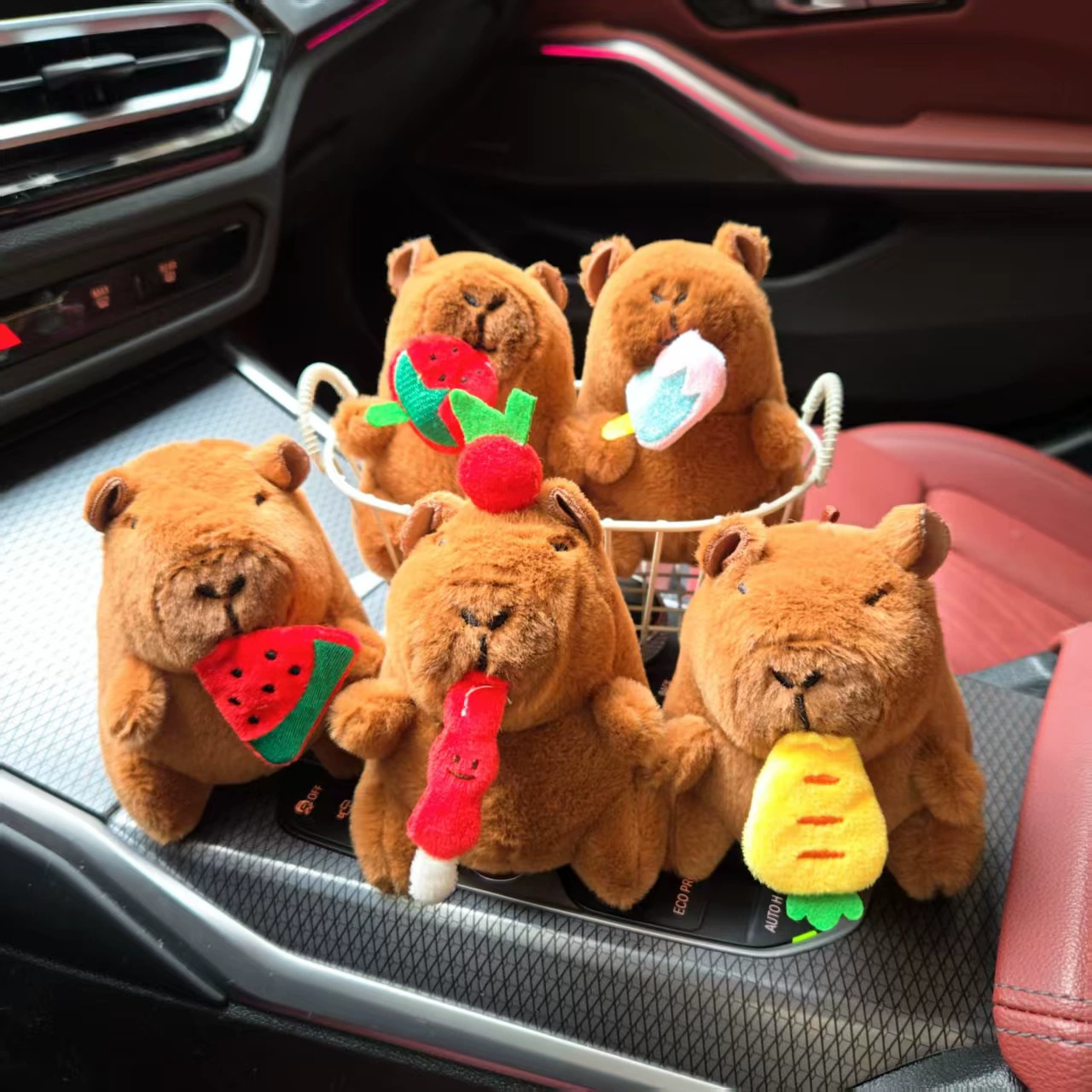 Капбала плюшевая игрушка кукла капибария тянет плюшевые подвески фрукты тянуть брелок оптом