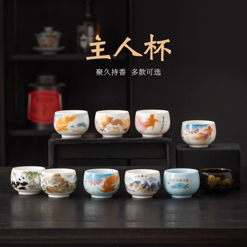Dehua mutton Jade белая фарфоровая чайная чашка дегустационная чашка Мастер чашка кунг-фу Одиночная чашка Бытовая Керамическая Личная чашка оптом ЛОГОТИП