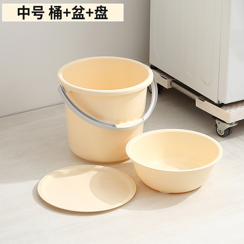 북유럽 노란색 [중간 배럴 분지 플레이트] 3 피스 세트 * 물 배달 스푼