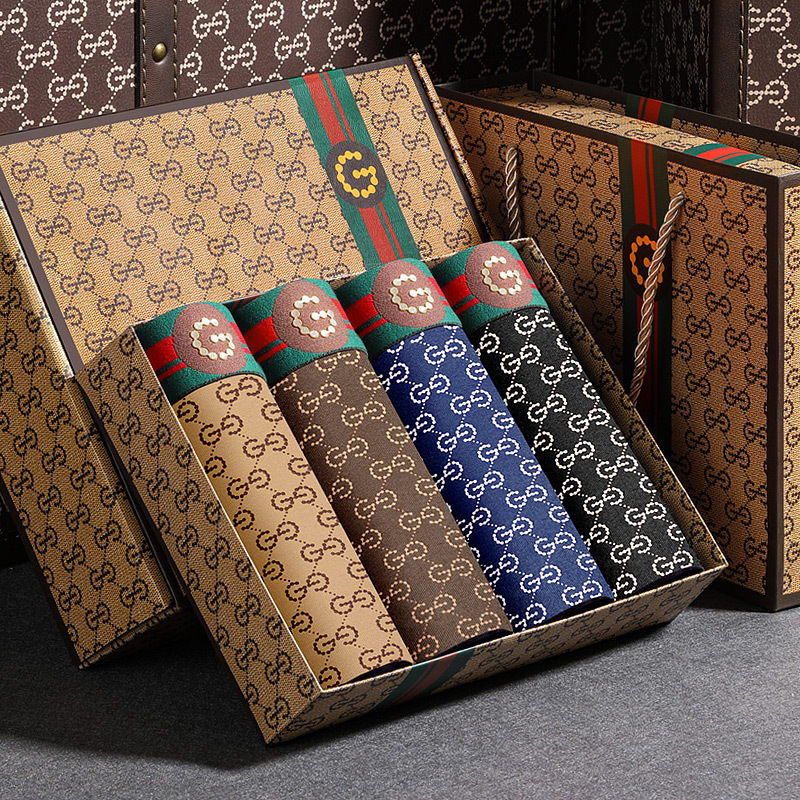 Gd Underwear Wholesale Men's Big g Underwear Gdad Genuine Boxed Pure Cotton Boxer Red Printed Trendyy Shorts