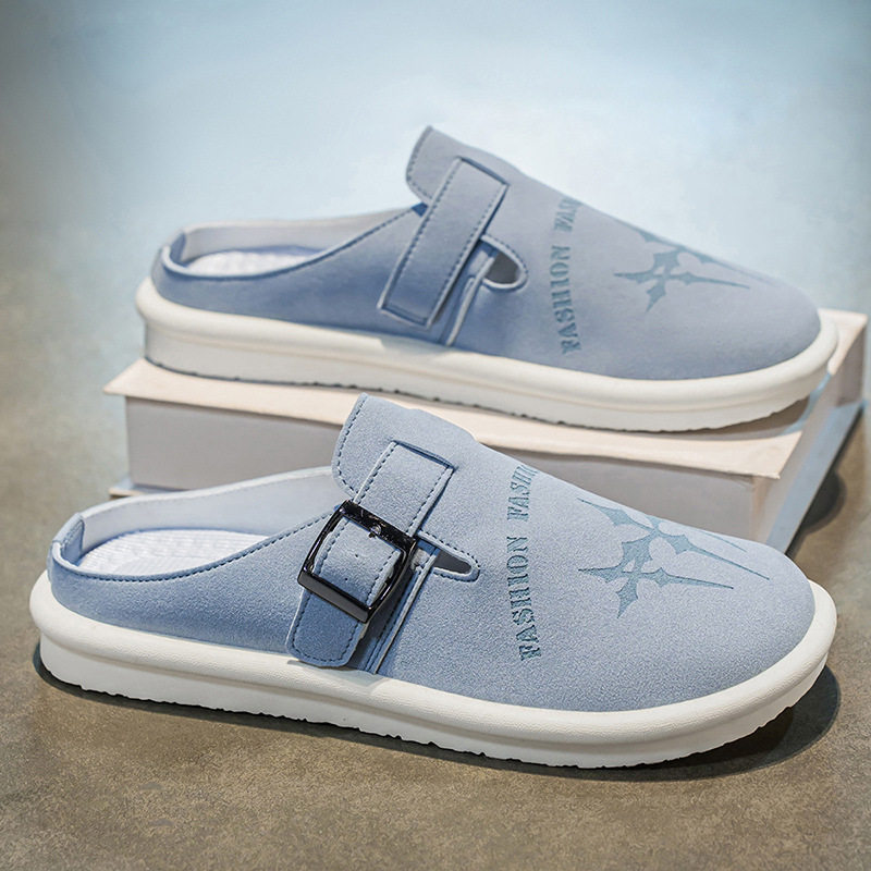 Dép sandal nam nửa gót không quai hậu, thoáng khí mùa hè, đế bằng nhẹ, size lớn 39–47 — BK 502m màu, BK 503m màu, BK 505m màu nâu, BK501 kaki