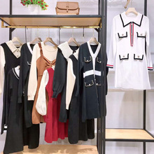 小C2023K轻奢时尚名媛女装风冰麻小香风连衣裙冰丝品牌走份尾货