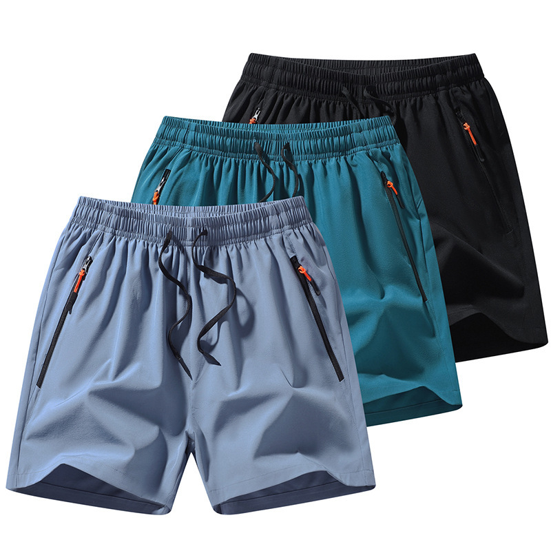 Summer Ice Silk Shorts for Men, Thin and Loose Fit, Large Size Sports Pants, Ice Silk Casual Pants, Quick-Dry Ice Silk Five-Point Pants