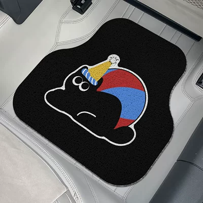 Avtomobil döşəmə paspasları, Loop Floor Mats Universal - lying-down-with-colorful-balls-and-small-black-balls-silk-circle-rear-row-5050cm-two-pieces