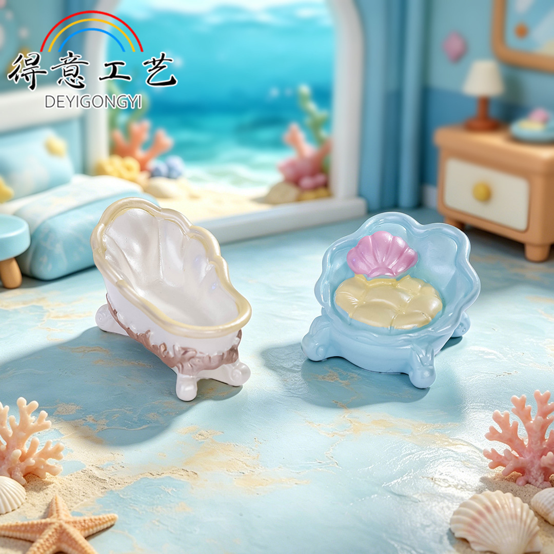 Miniature Landscape Cute Ocean-Themed Sofa Jellyfish Lamp Simulation Small Ornaments Dollhouse Landscaping DIY Decoration Accessories 4