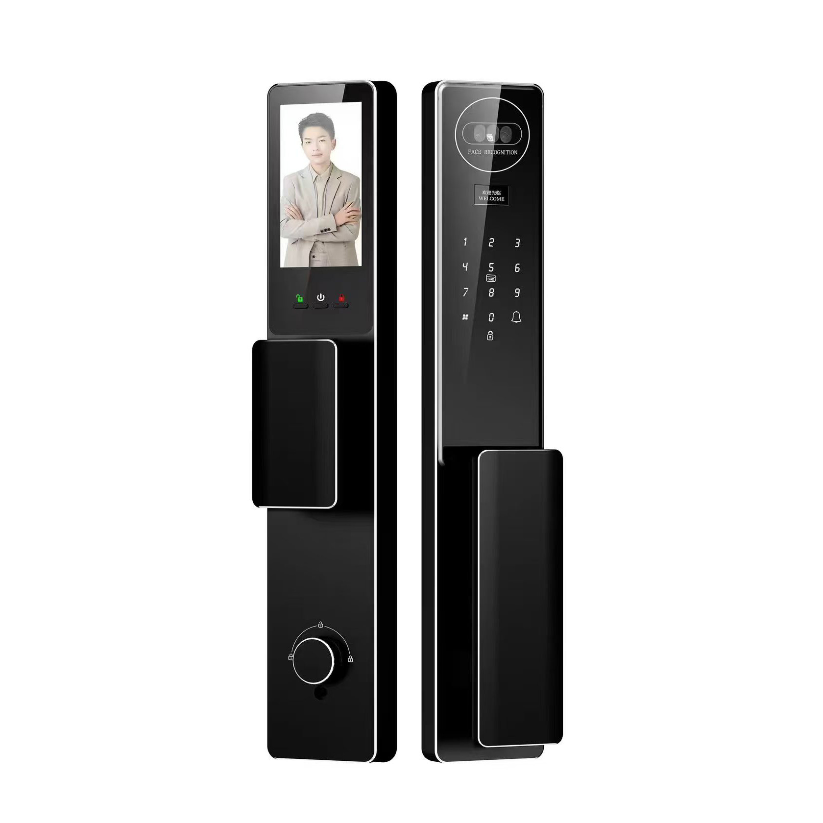 Impermeable a prueba de agua a prueba de humedad CNC tallado 3D intercomunicador de monitoreo de identificación de cerradura inteligente cerradura de contraseña cerradura electrónica cerradura doméstica