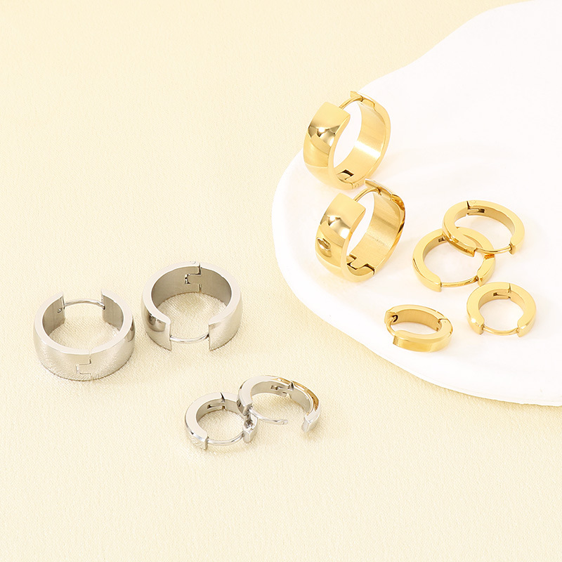 Minimalist Stainless Steel Hoop Earrings For Everyday Versatile Wear_voghion.com