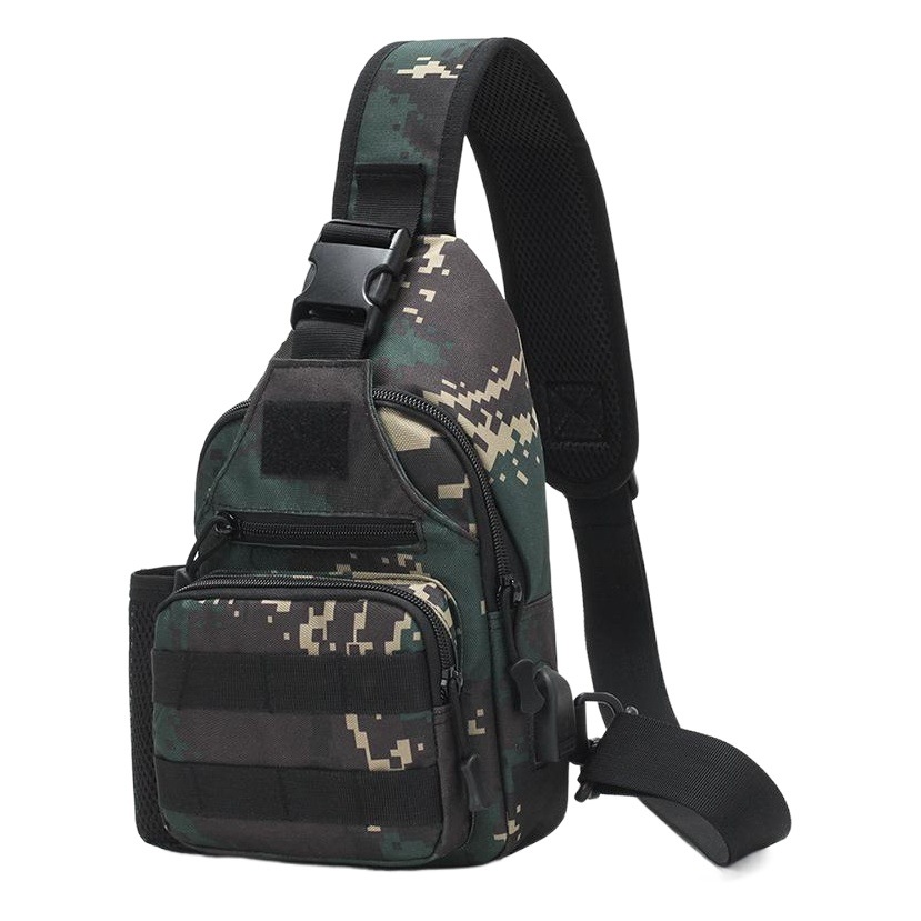 Water bottle set chest bag cycling sports chest bag outdoor tactical single shoulder backpack with USB charging chest bag leisure bag