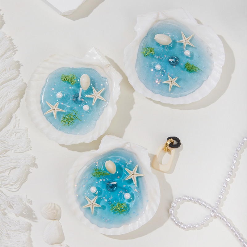Bougie gelée océanique artisanale en cire, forme à faire soi-même, ornement d'aromathérapie, cadeau, décoration, parfum d'anniversaire créatif_voghion.com