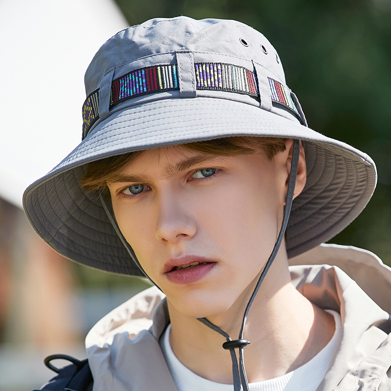 Chapeau d'alpinisme avec ruban pour hommes, chapeau de pêcheur Simple, pare-soleil attaché, coupe-vent, nouvelle collection printemps/été_voghion.com