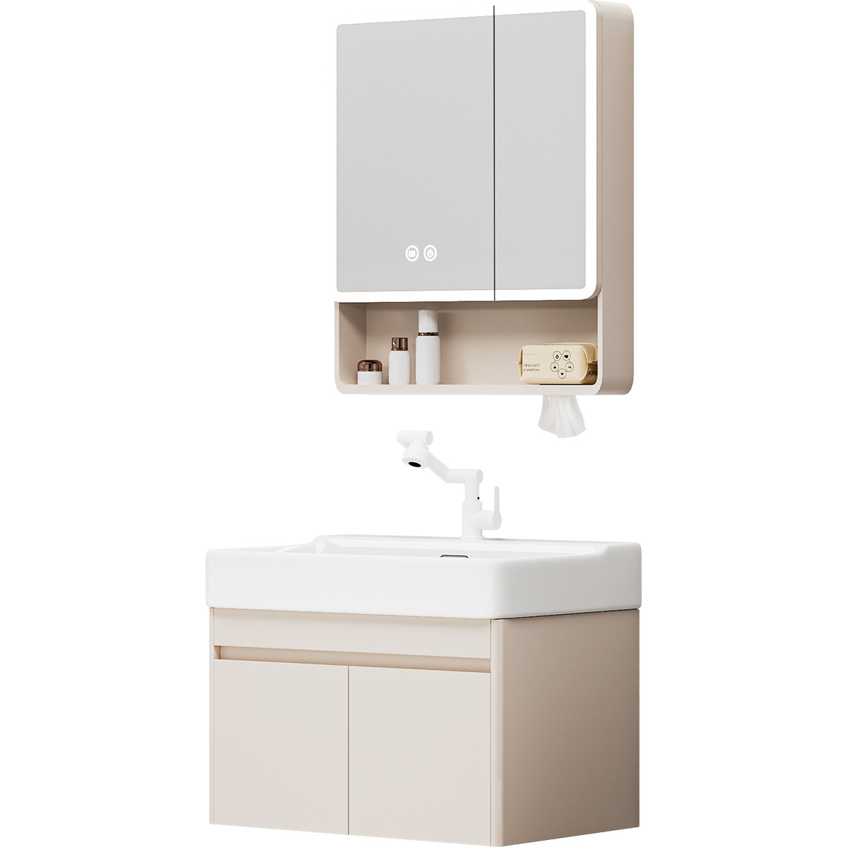 gabinete de baño de aluminio 20CM profundización cerámica integral lavabo de arco doméstico lavabo lavabo image 6