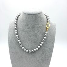 铜镀18K真金双环相扣真多麻施家珍珠项链同款女时尚高级感锁骨链