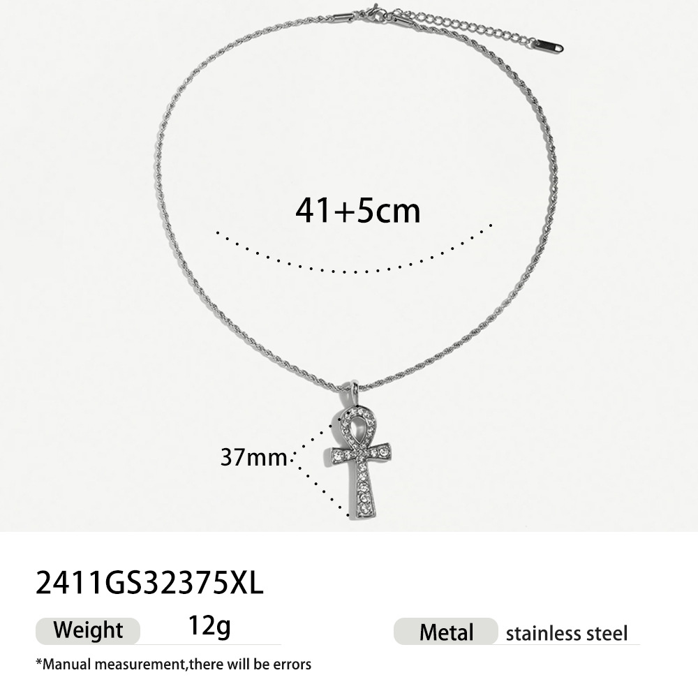 TENA Europa y los Estados Unidos cruzados pendientes de perla de zircón INS diseño delicado galvanizado 18K joyas de collar de oro