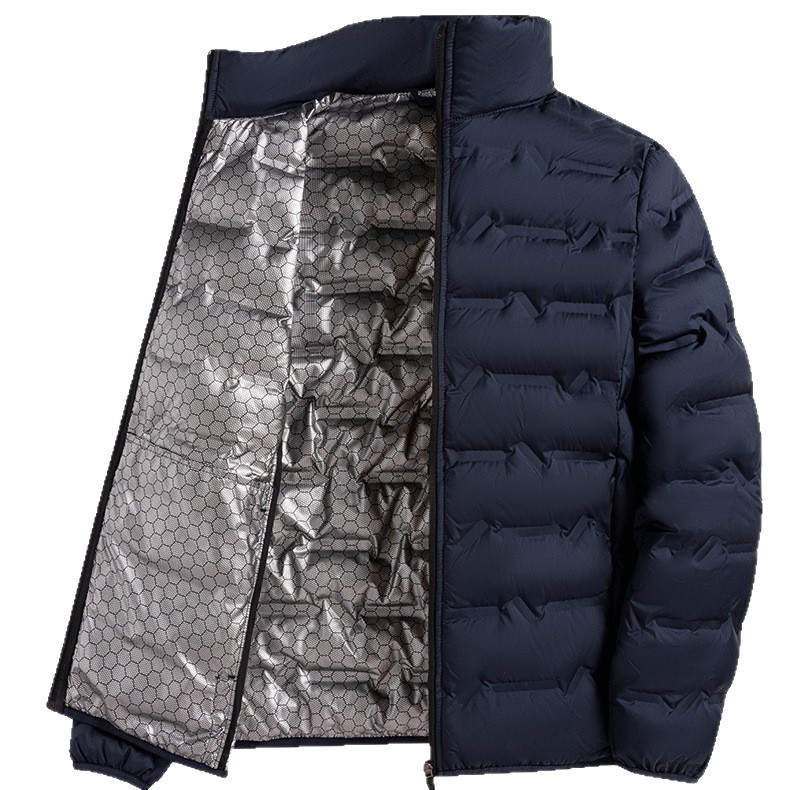 Transfronterizos de tamaño grande chaqueta de plumón ligera para hombres nuevo otoño invierno chaqueta de grafeno de cuello blanco chaqueta casual para hombres