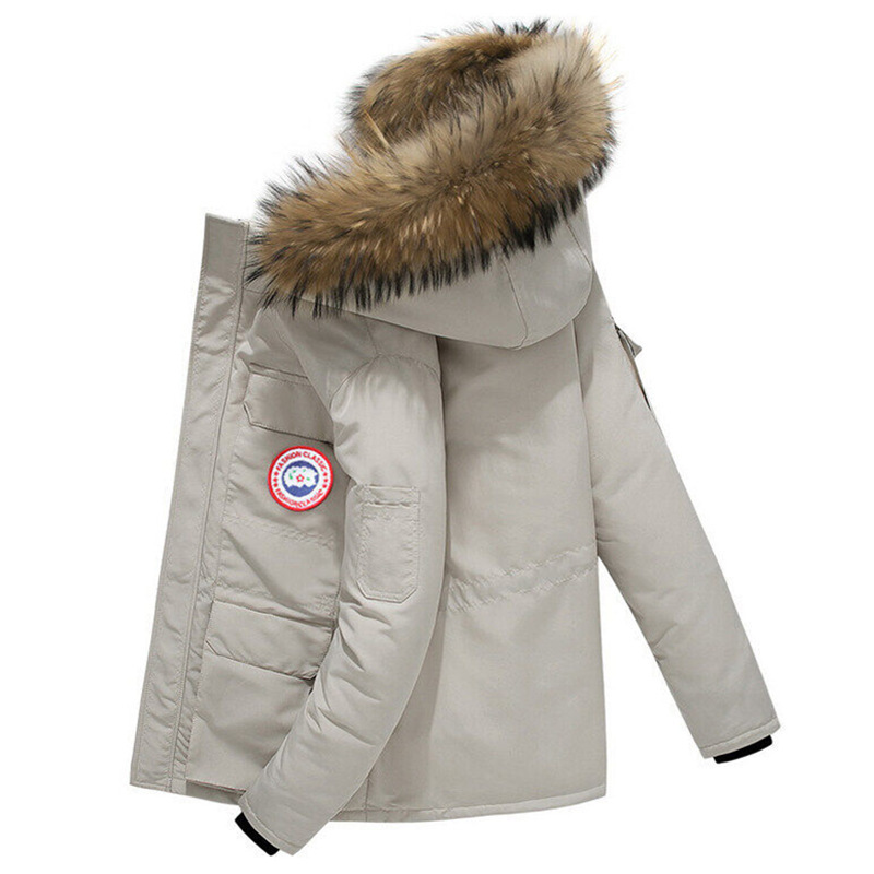 Chaqueta de plumón de invierno 2024 pareja de hombres y mujeres superando el noreste de Ganso grueso frío blanco chaqueta de trabajo hombre