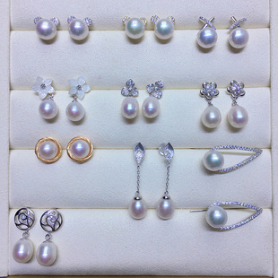 Yi Feng's Natural Freshwater Pearl S925 Sterling Silver Earrings Classic Series Fashion All-Match