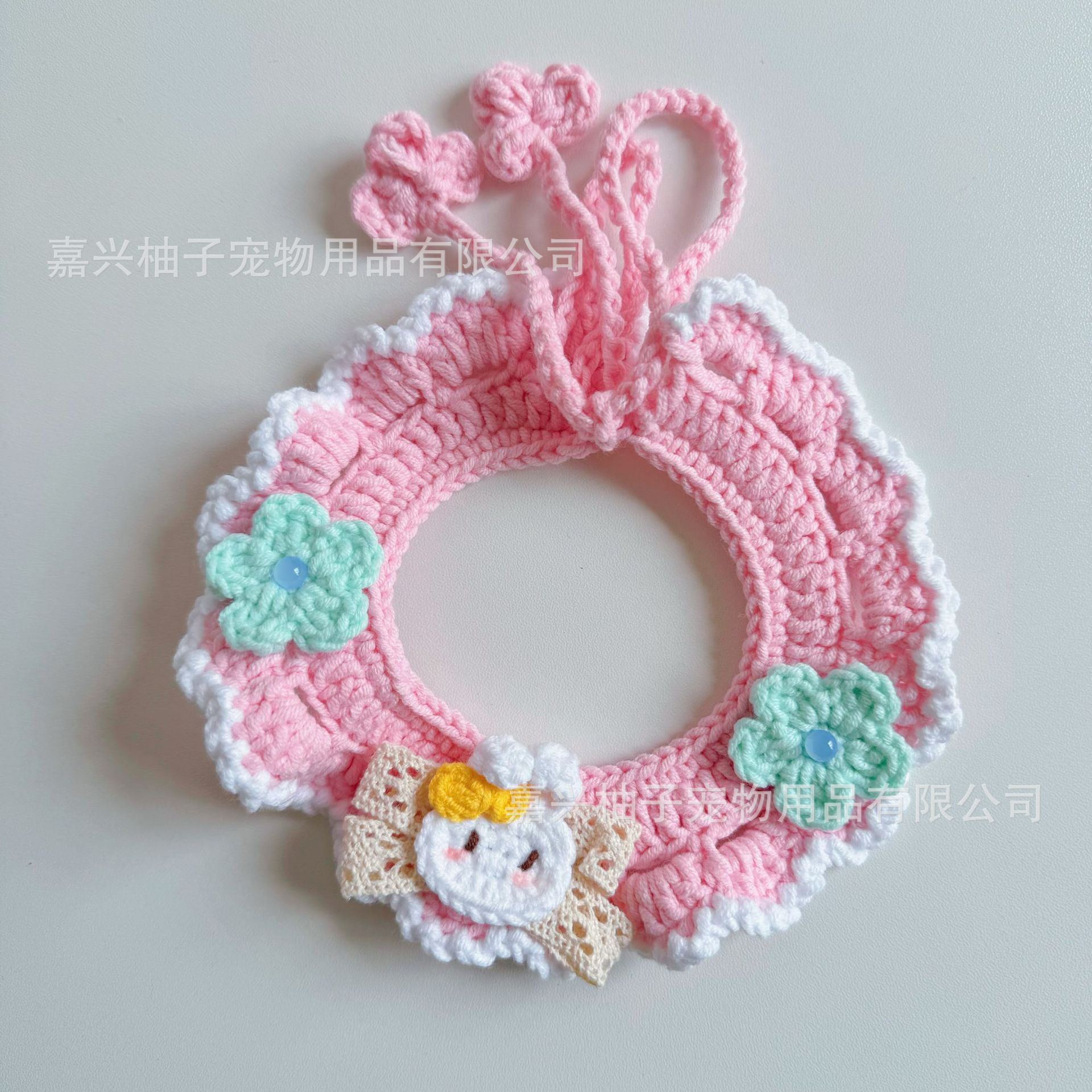 スプリングフィールドフラワーペットウールニット首輪猫唾液タオル蜂よだれかけ犬よだれかけかわいいドレスアップ