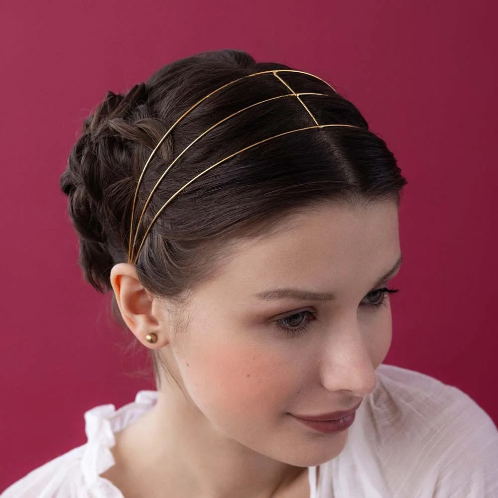 Amazon venta caliente multi-capas aro de cabello metal retro tocado de cabello accesorios simples para mujeres aro de cabello