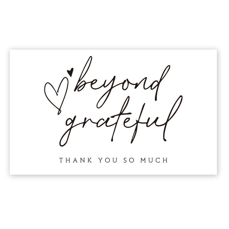 Venta al por mayor Rosa gracias tarjeta etiqueta gracias tarjeta de regalo embalaje de regalo decoración Insertar tarjeta en inglés