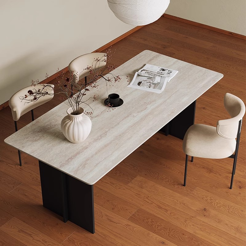 Mesa de comedor Schuffan Latte De Lifeng Cave Rock Plate simple medieval mesa de comedor rectangular minimalista diseño italiano de alta gama