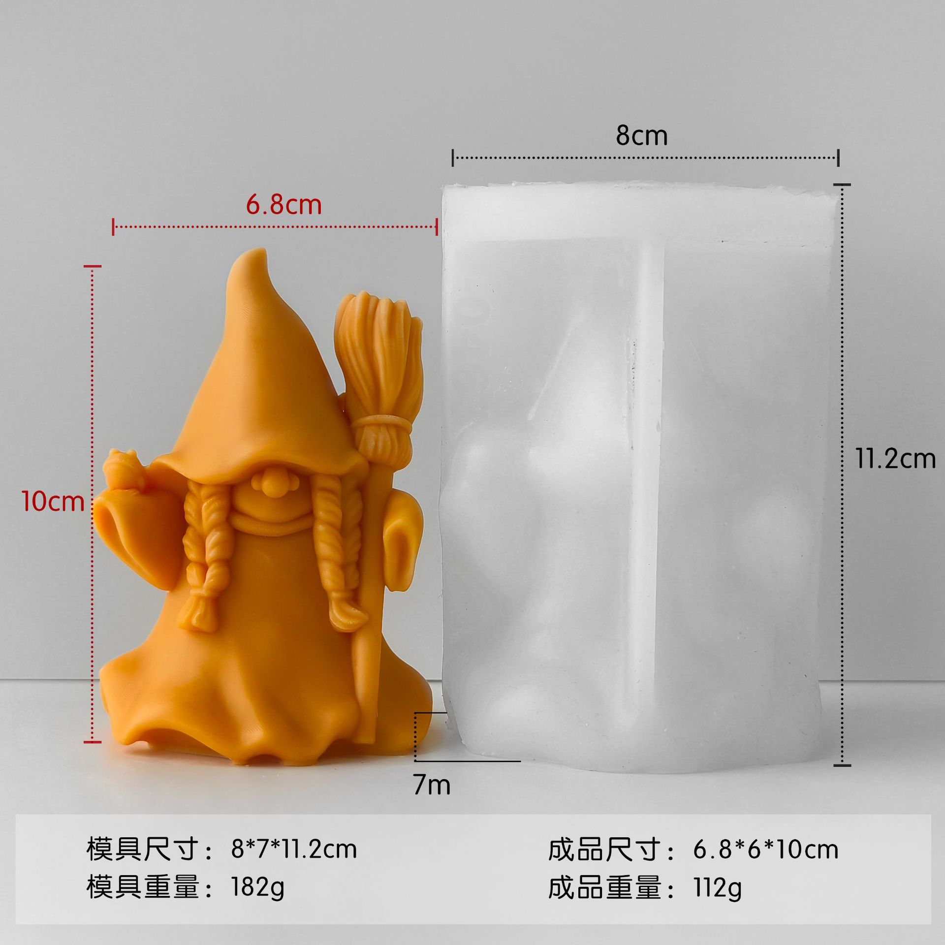 Amazon Halloween enano molde enano creativo resina decoración DIY aromaterapia vela yeso