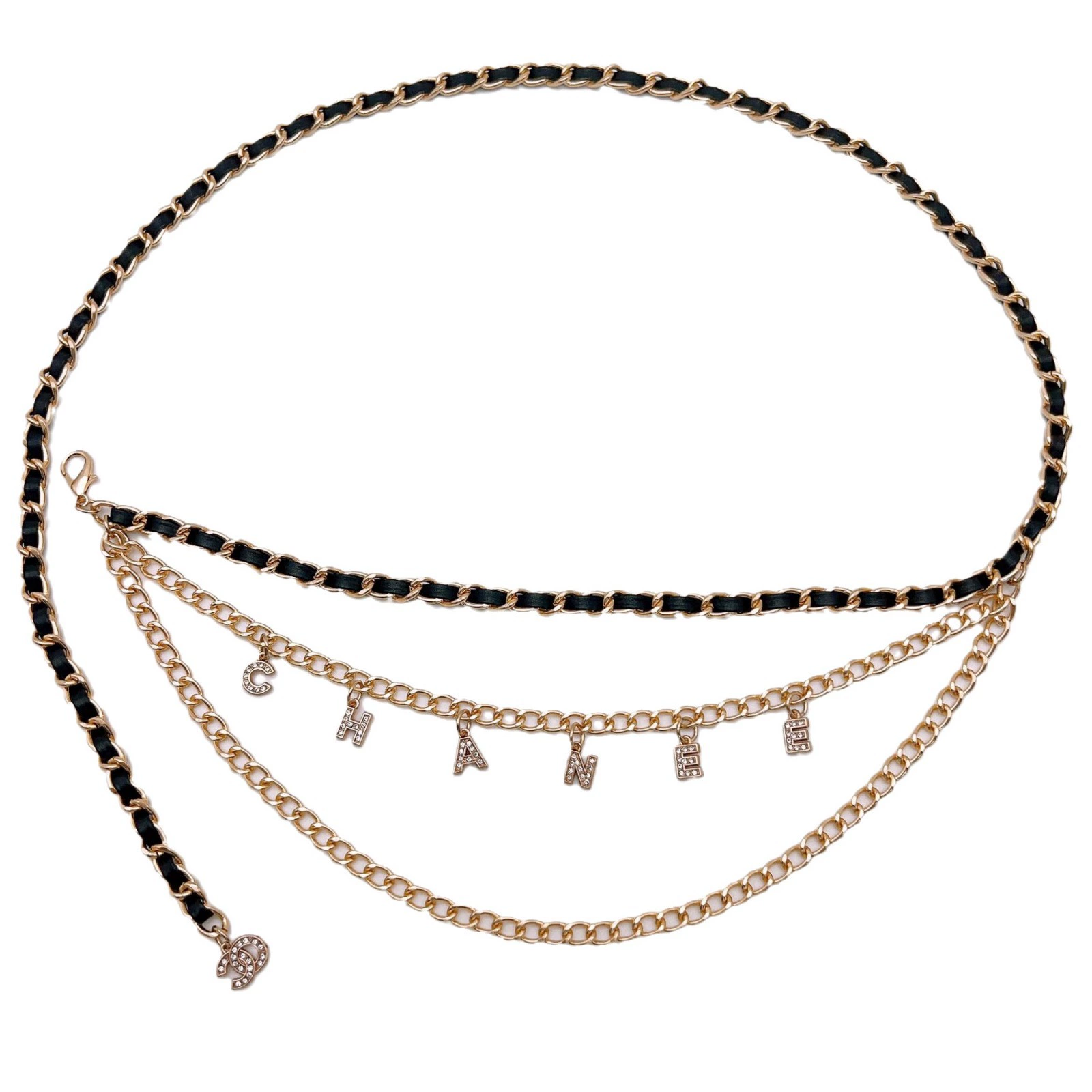 Pendant with letters, chain, belt, suitable with a skirt, decorations, trousers, Chanel style, high-quality style, light luxury style