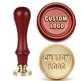 来图定制 LOGO  红榉木单章  （木制手柄+火漆印章章头2.5cm）