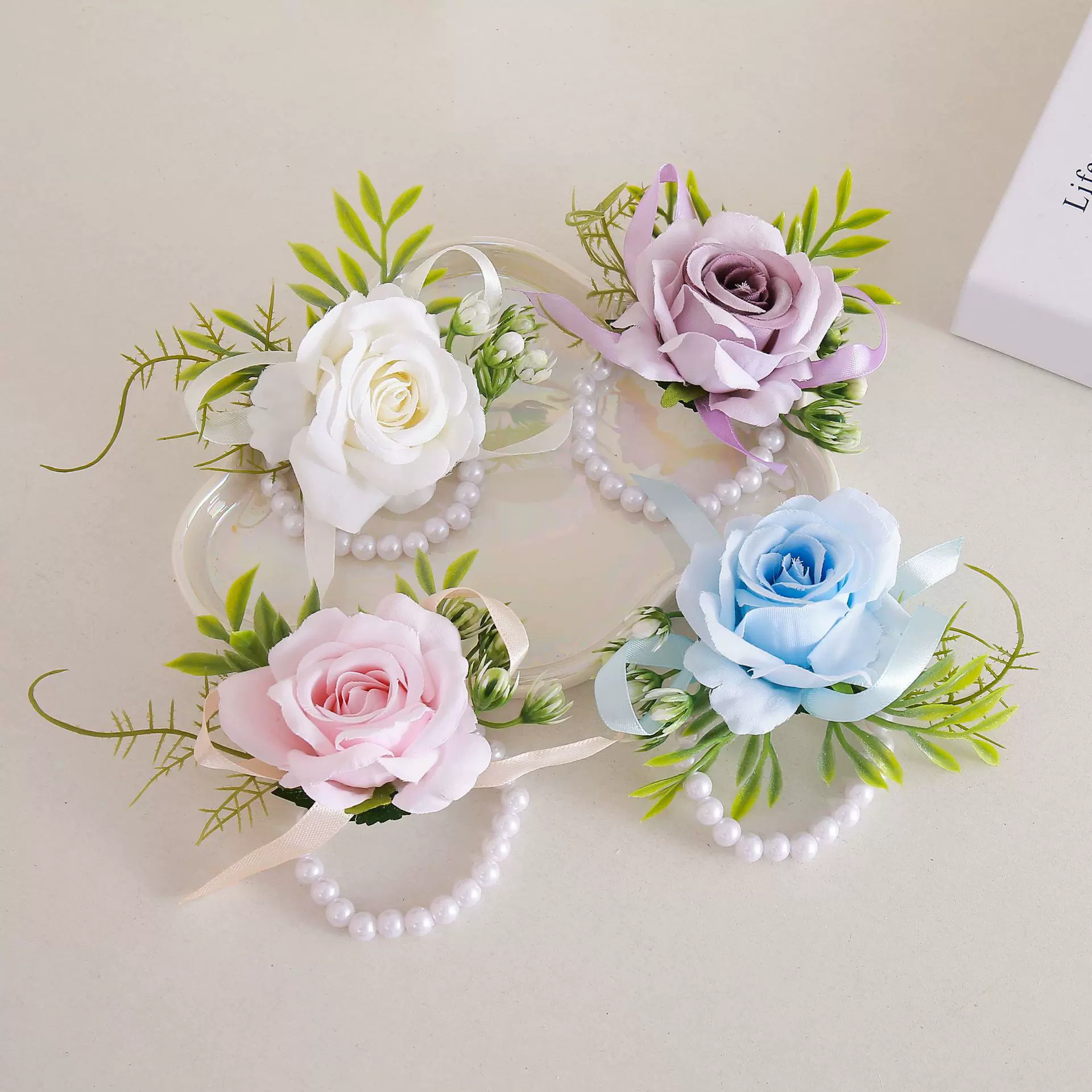 亚马逊速卖通婚礼婚庆晚会胸花手腕花绒布胸花手腕花