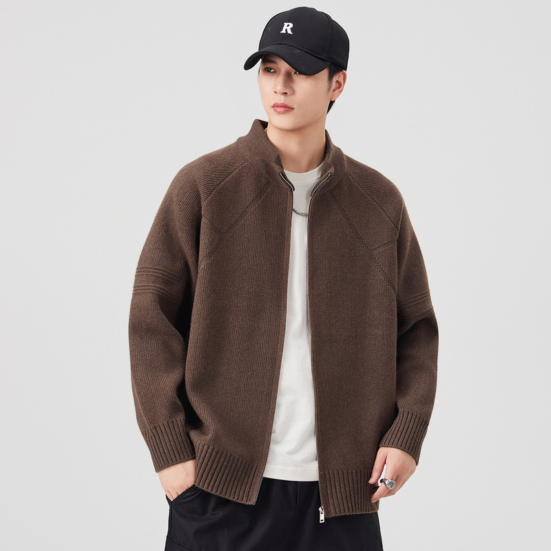 Knitted Knitwear Men's 2025 Autumn and Winter New American Style Jacket Cardigan Loose Large Size Long-Sleeved Versatile Jacket