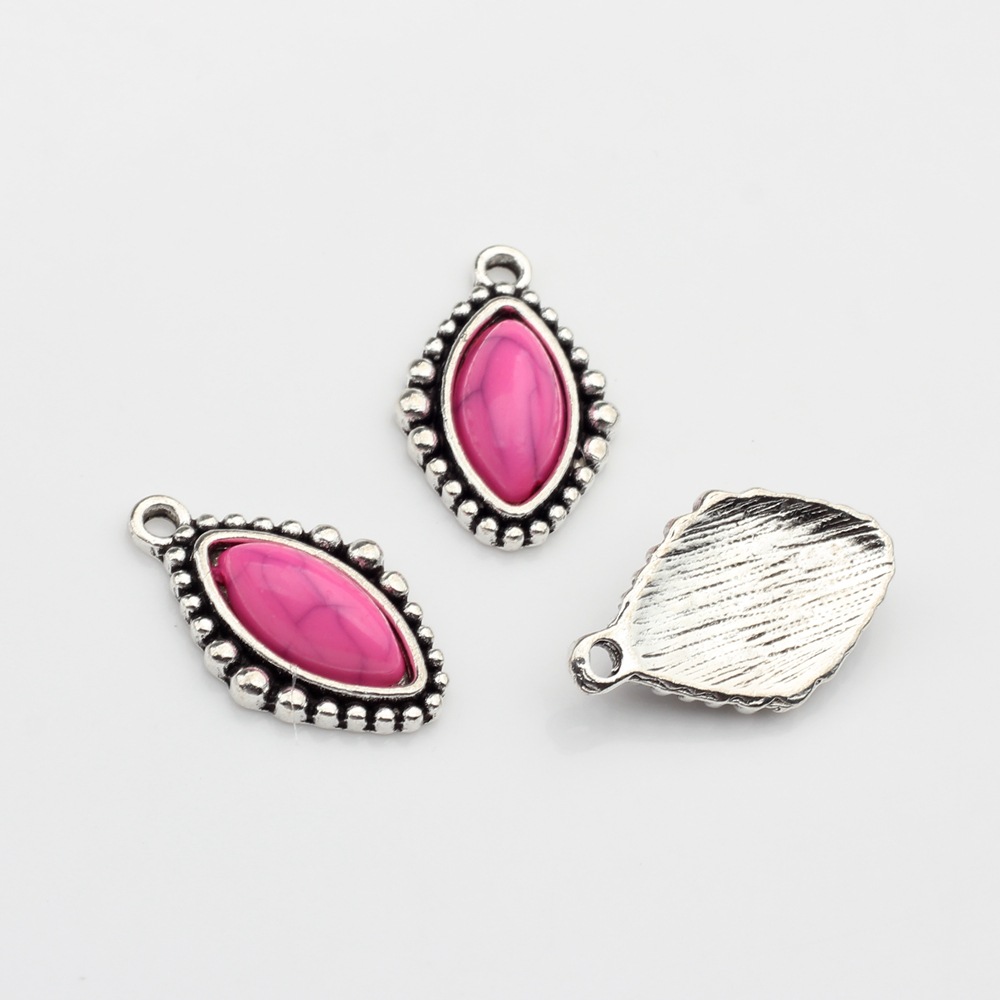 Simple retro aleación antigua plata flor forma colgante accesorios DIY joyería pendientes accesorios material