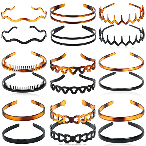 Black plastic hairband twist rod national style head buckle New Year Christmas DIY headband elementary school student hair band 