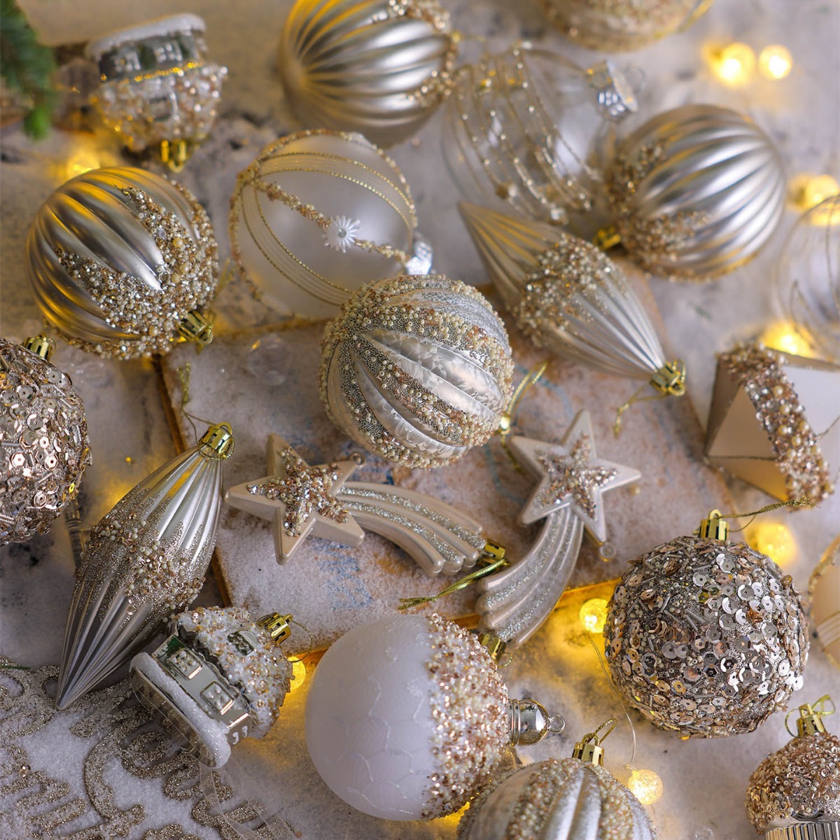 Nuevo americano ins BOLA DE Navidad Bola de lentejuelas bola pintada decoración del árbol de Navidad colgante decoración de la ventana de Navidad