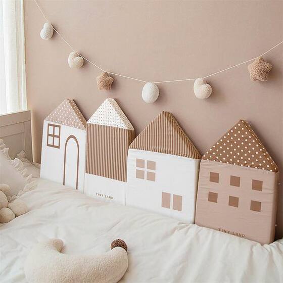 Nordic small house infant children's room bed circumference soft bag anti-collision head protection tent cushion wall decoration 4/set