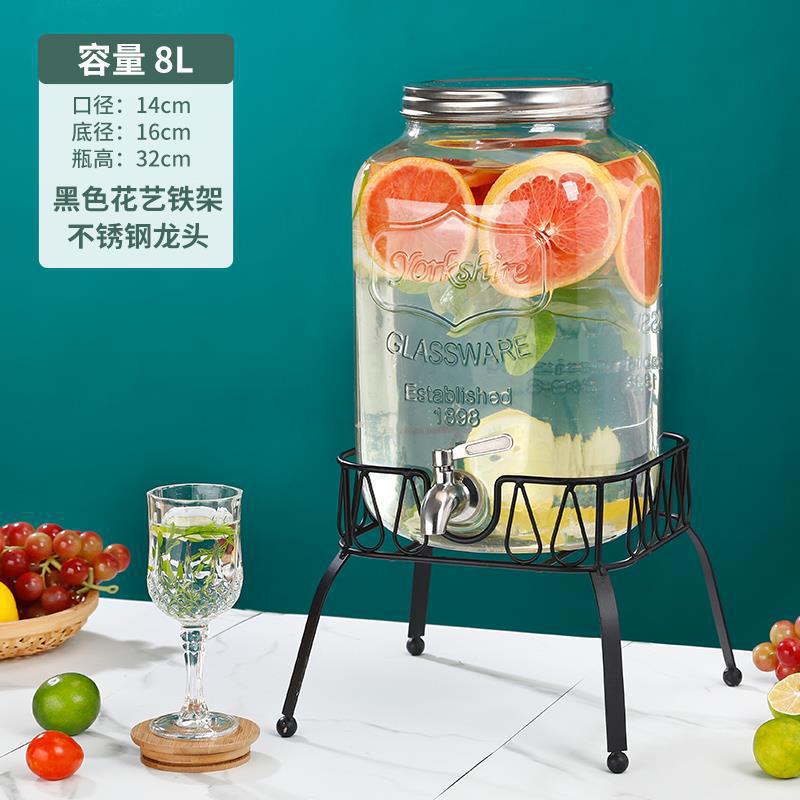 Barril de cola con grifo de vidrio barril de jugo de limón barril de bebida barril de frutas barril de té barril de mezcla barril de agua fría