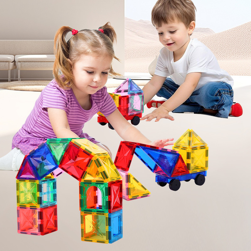Magnetic Sheet Educational Children's Toys Magnetic Building Blocks Color Window Strong Magnetic Construction Sheet Assembly Drill Surface Set Dropshipping